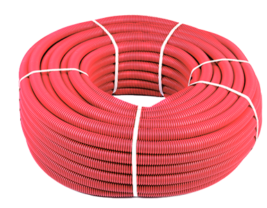 Труба гофрированная ПНД (40) d=63 красная, 30 м (3503)